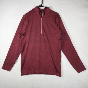 Lululemon Mens Small Half Zip Running Pullover Maroon Long Sleeve Top